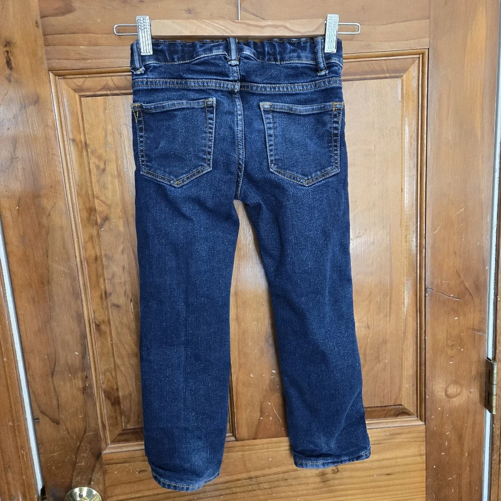 GAP Plaid Flannel Lined Boys Jeans Sz 6 Regular Straight EUC